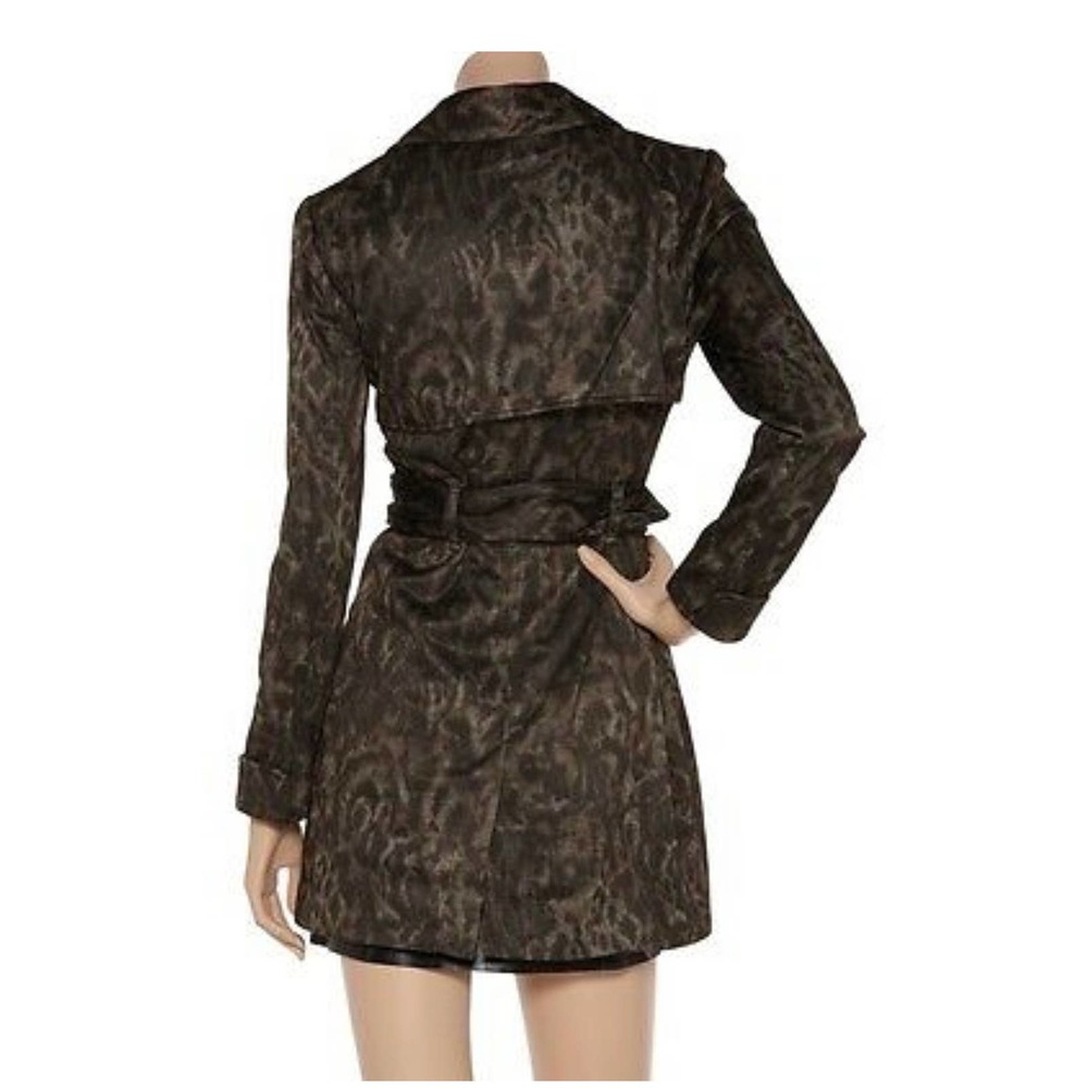 Walter Baker Animal Print Belted Double Breasted Trench Coat Women Size Small - Picture 5 of 10